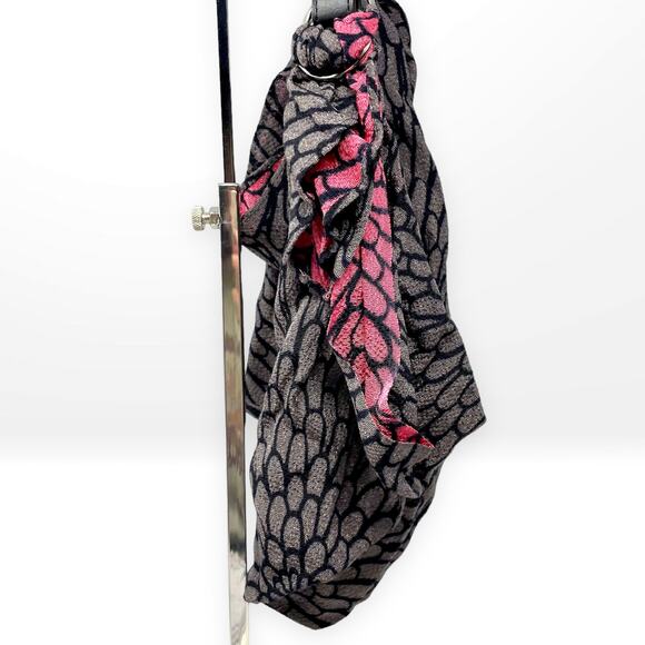 00s Unbranded Vintage Pink Purple Floral Cloth Shoulder Bag - Picture 4 of 8